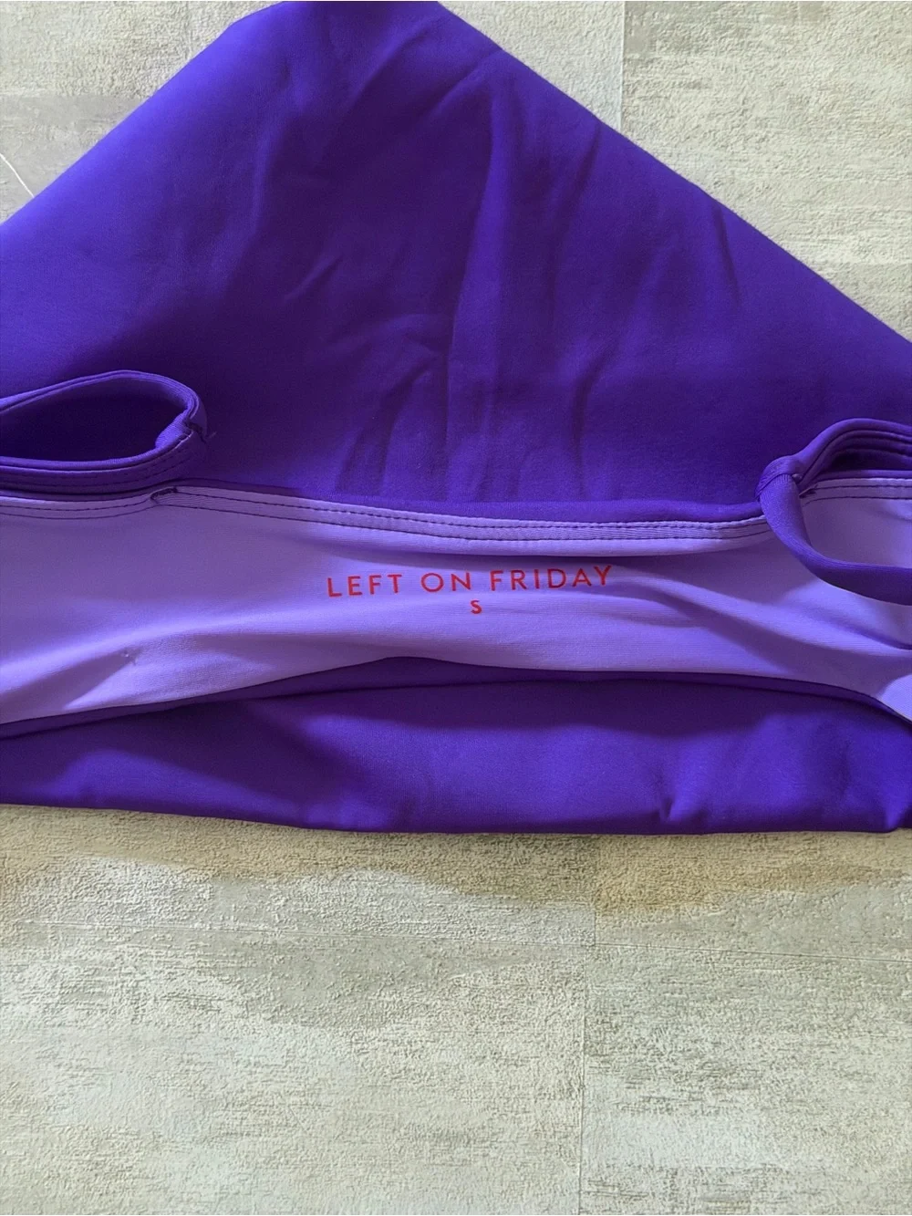 Left On Friday | Rare High Neck Swim Top Purple - Size Small